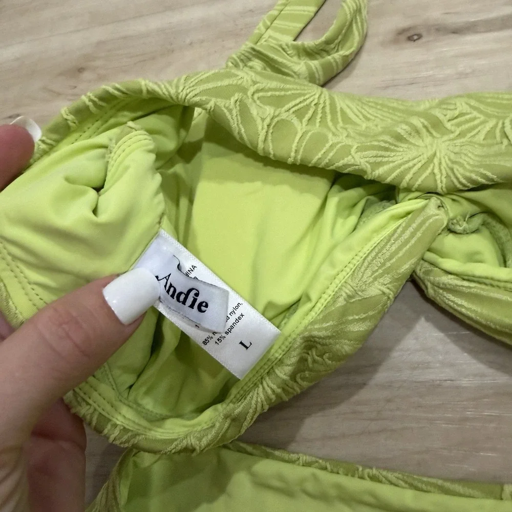 Women's Angie Swim Set Green Yellow Size L/xl Swim‎ Bikini